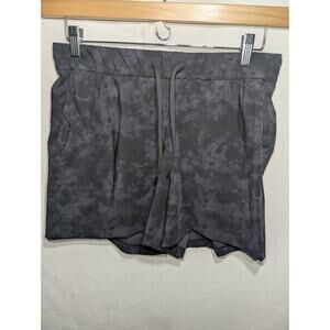 Crz Yoga Womens Athletic Shorts Sz L Running Yoga Work Out Black Gray Tie Dye